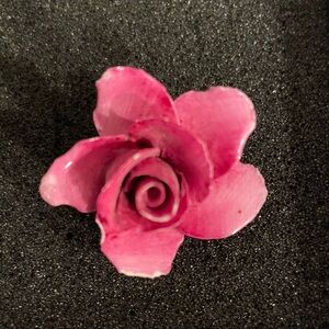Vintage Pink Porcelain Rose Brooch made in England